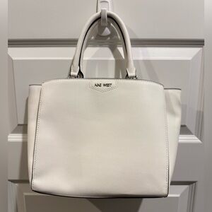 Nine West Structured Tote Handbag in Ivory Cream
